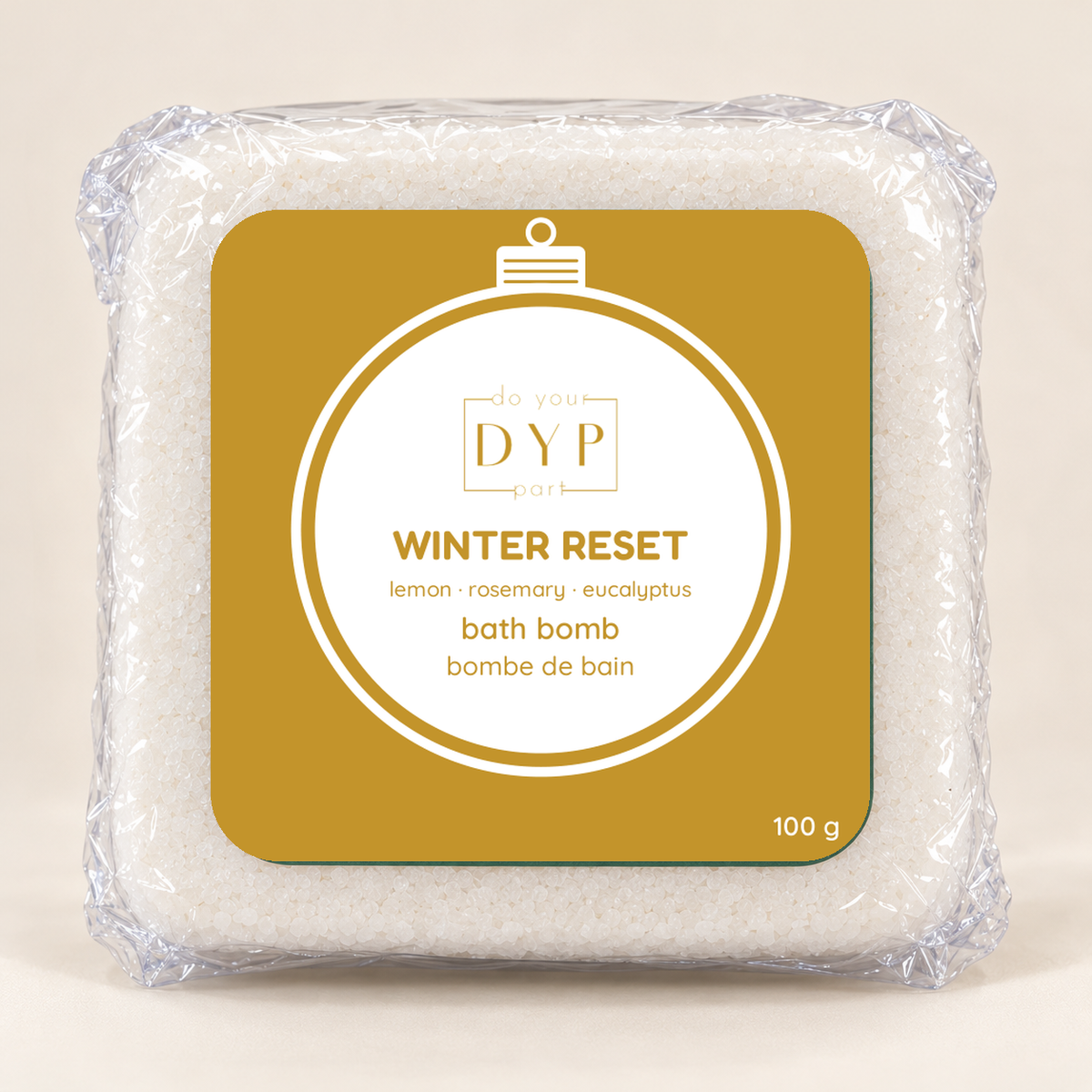Fizz-mas Day 5 Winter Reset bath bomb – lemon, rosemary, eucalyptus