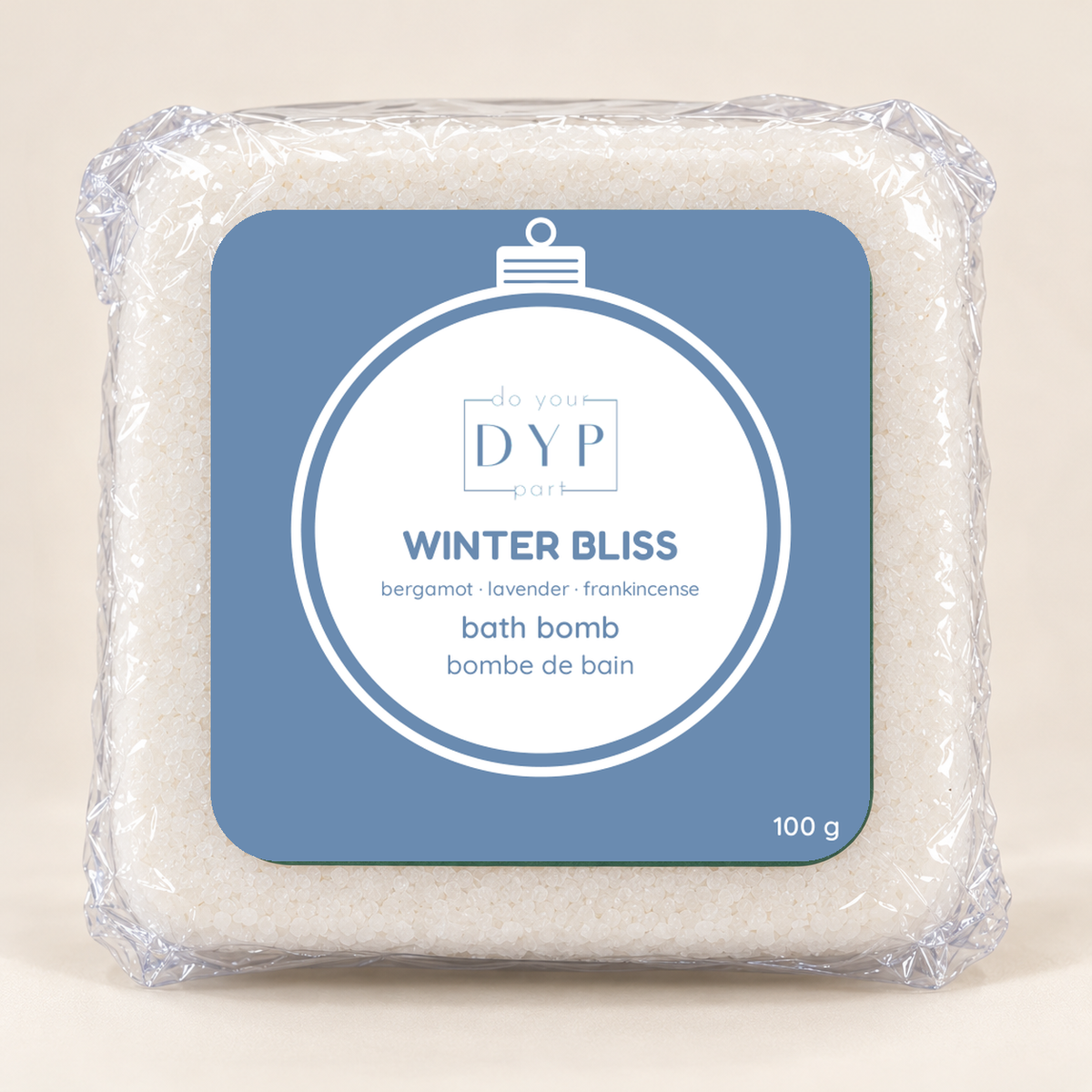 Fizz-mas Day 7 Winter Bliss bath bomb – bergamot, lavender, frankincense