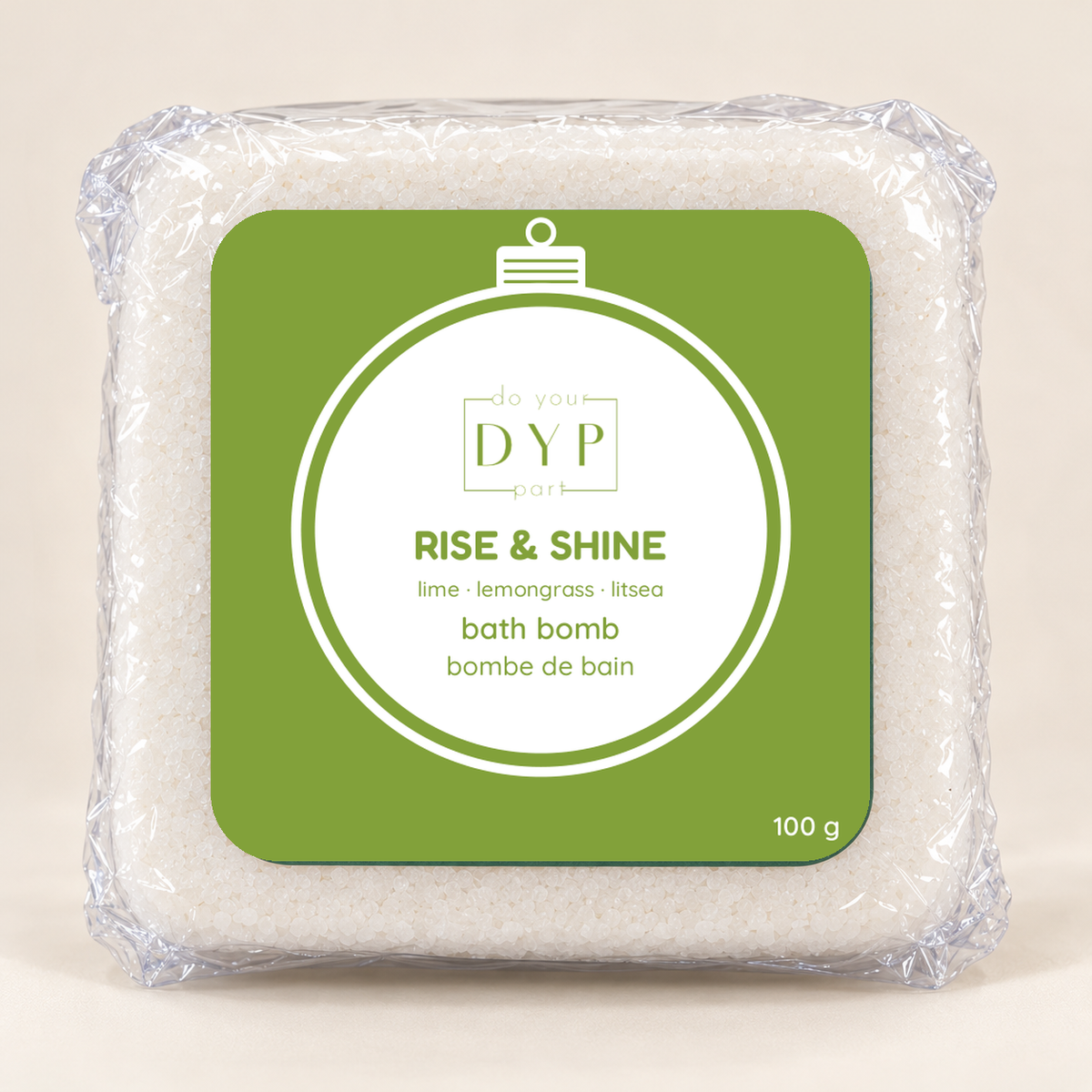 Fizz-mas Day 9 Rise & Shine bath bomb – lime, lemongrass, litsea